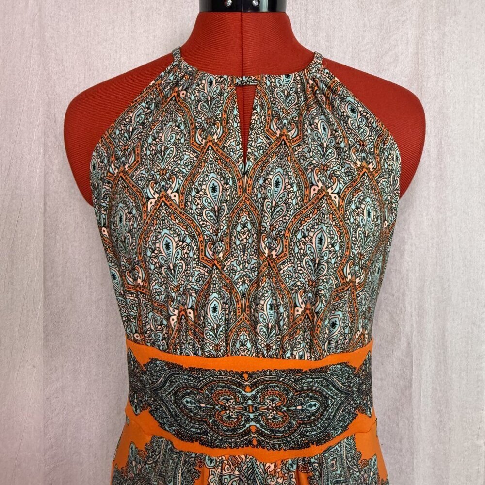 London Times Dress Womens Size 6 Multicolor Maxi Tank Boho Floral Print E435 - Picture 2 of 12
